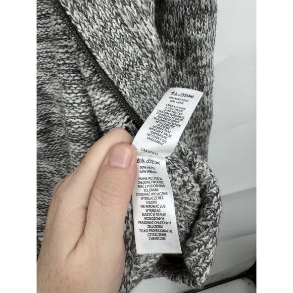 Telluride Wool Blend Zip Front Sweater Women Small Grey Holiday Winter Festive - Picture 5 of 10